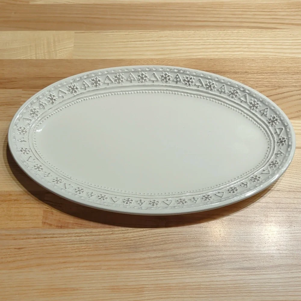 Hallmark, ivory Christmas platter.